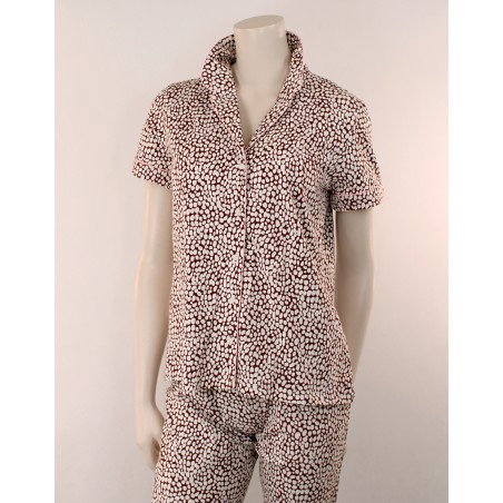Pyjama manches courtes, Choco et Ecru Lovin'You 506- LE CHAT