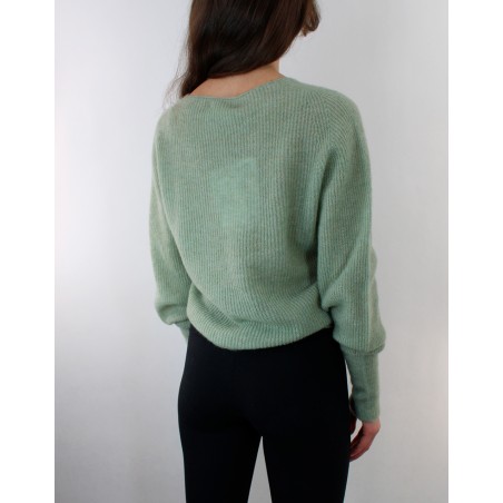 Pull en ALPAGA - col V - Salvia d'Oscalito