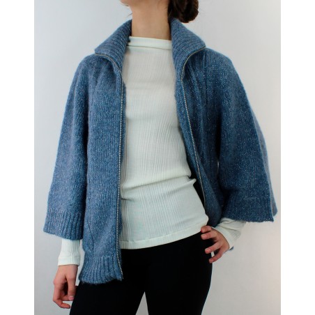 Gilet zippé en ALPAGA et Laine - Carta Zucch d'Oscalito