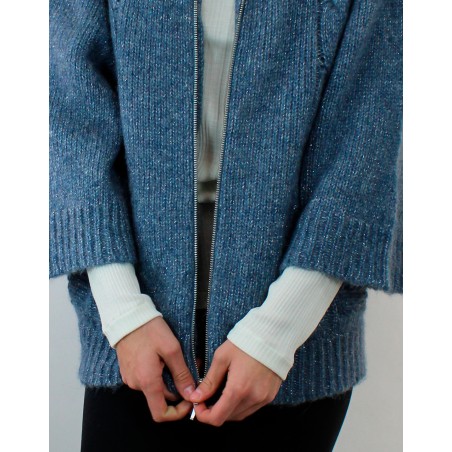 Gilet zippé en ALPAGA et Laine - Carta Zucch d'Oscalito