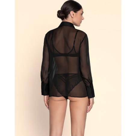 Chemisier en mousseline de soie noir - LISE CHARMEL