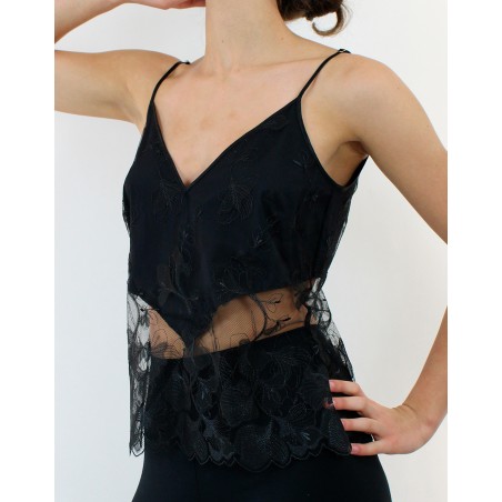 Caraco semi-opaque dentelle - Lise Charmel