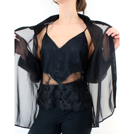 Caraco semi-opaque dentelle - Lise Charmel