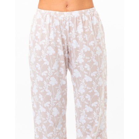 Pyjama manches courtes Blanc & Beige - Le Chat lingerie