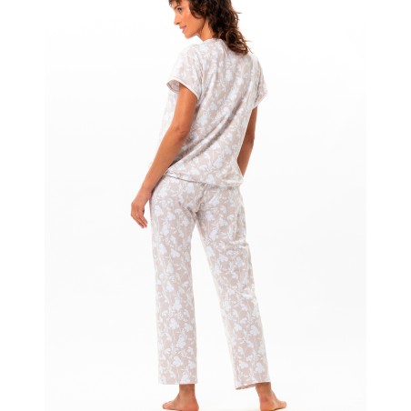Pyjama manches courtes Blanc & Beige - Le Chat lingerie
