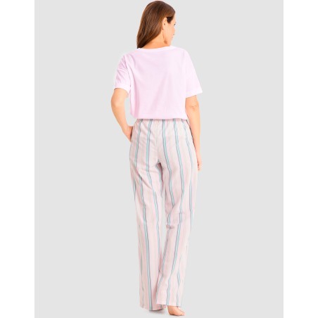 Pyjama coton M/C bicolore - LOUIS FERAUD