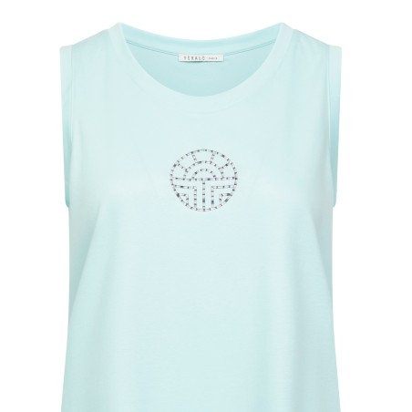 Chemise de nuit coton S/M BLEU LAGUNE - LOUIS FERAUD