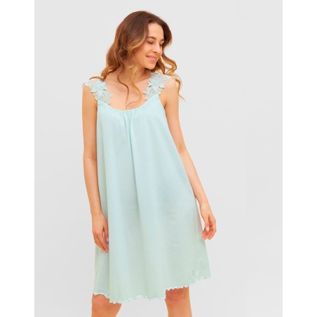 Chemise de Nuit coton S/M dentelle - Louis Féraud