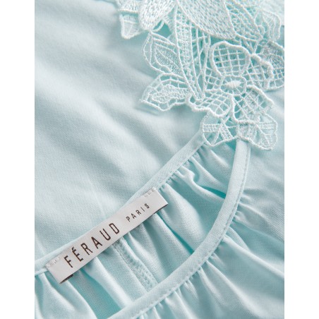 Chemise de Nuit coton S/M dentelle - Louis Féraud