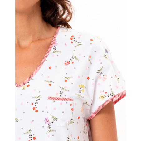 Chemise de nuit coton manches courtes - Le Chat