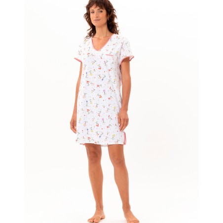 Chemise de nuit coton manches courtes - Le Chat