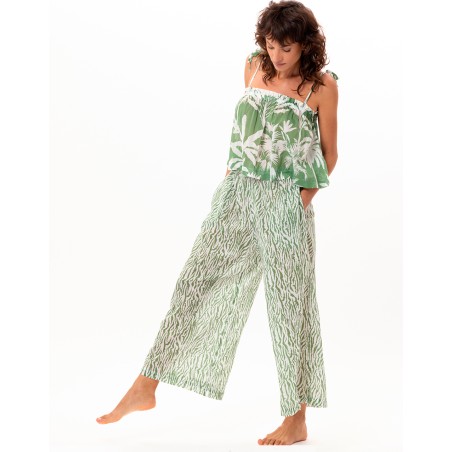 Pantalon zébre vert de LE CHAT