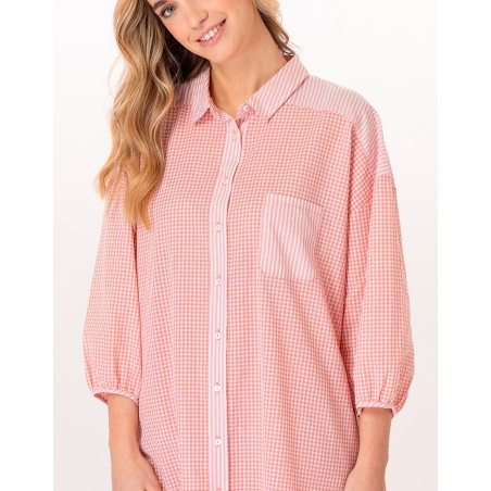 Liquette coton  Corail et blanc - LE CHAT