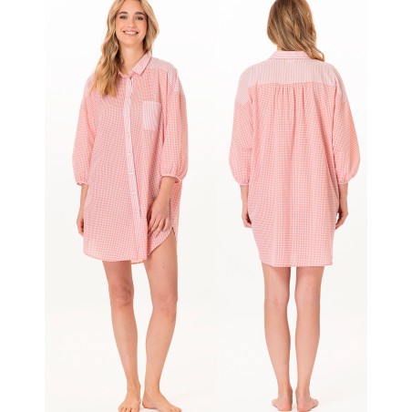 Liquette coton  Corail et blanc - LE CHAT