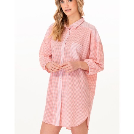 Liquette coton  Corail et blanc - LE CHAT