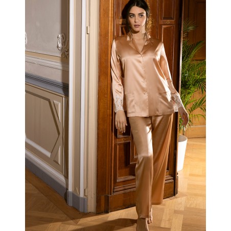 Pyjama soie SPLENDEUR PECHE de Lise Charmel
